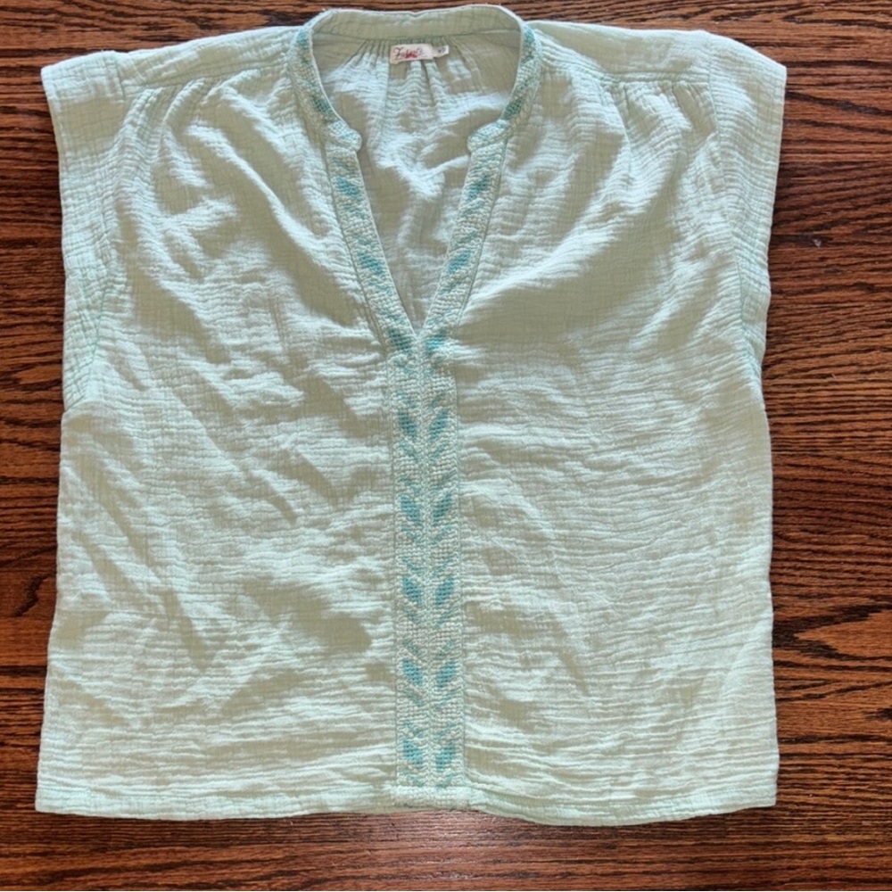 Faherty Light Green Women's Blouse